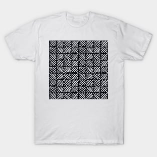 Monochrome Square Stripes Pattern T-Shirt